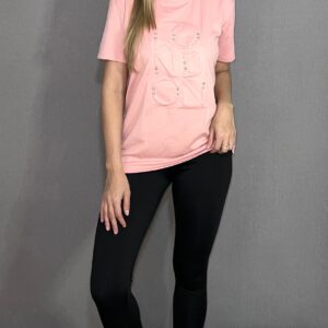 camiseta alto relieve rosada