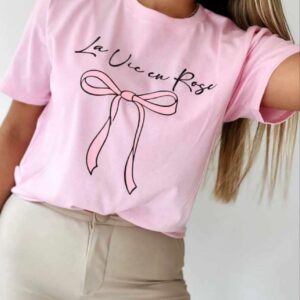 camiseta la vie en rose rosa