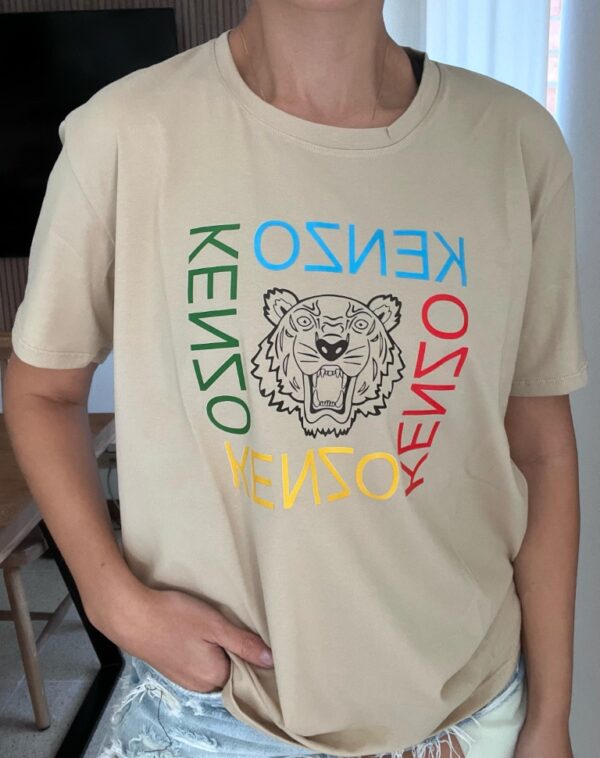 camiseta oversize kenzo beige