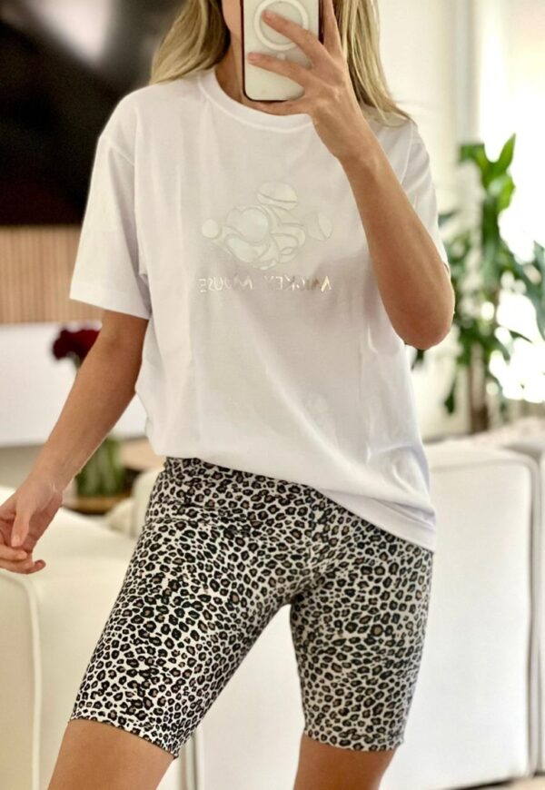 set biker animal + camiseta oversize mickey 2 blanco